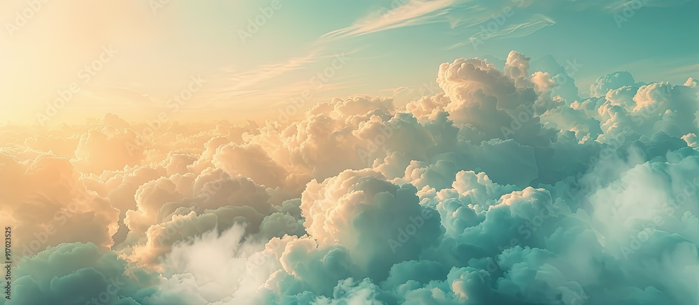 Poster Close up abstract image of the sky and clouds against the backdrop with copy space image