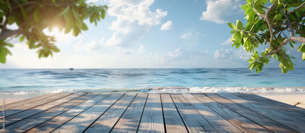 Poster Scenic view of the seaside with copy space image