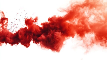 Abstract Red Ink Cloud Swirling