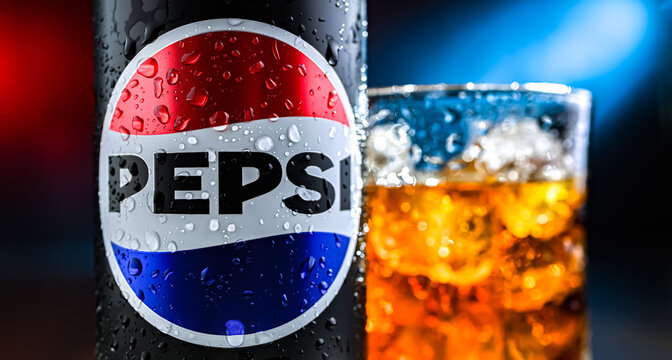Can of Pepsi, soft drink produced and manufactured by PepsiCo