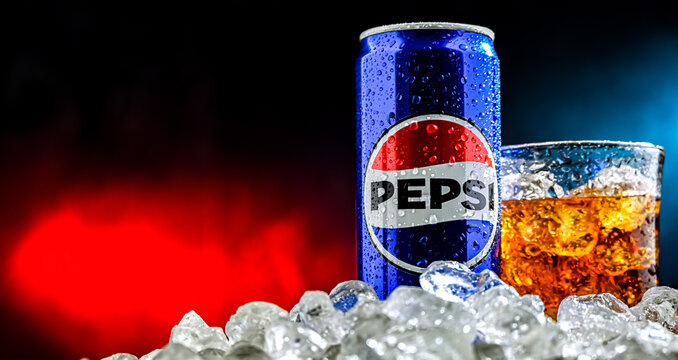Can of Pepsi, soft drink produced and manufactured by PepsiCo
