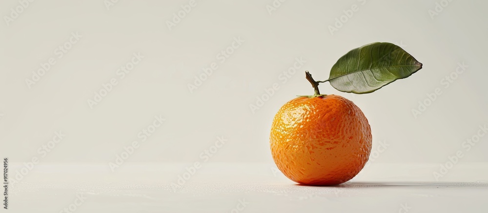 Poster Portfolio includes an alternate perspective of a fresh mandarin on a white background featuring ample copy space image