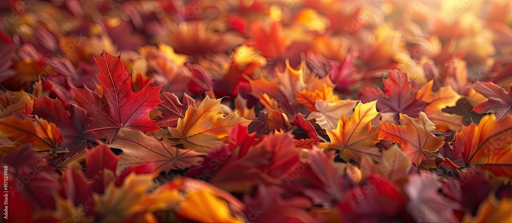 Poster fall hues in a copy space image