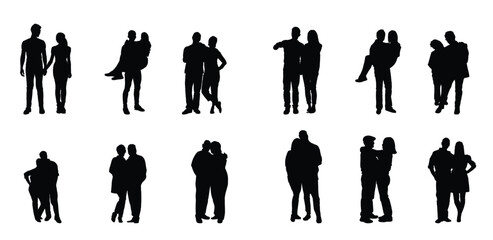 The set of the Couple love silhouette