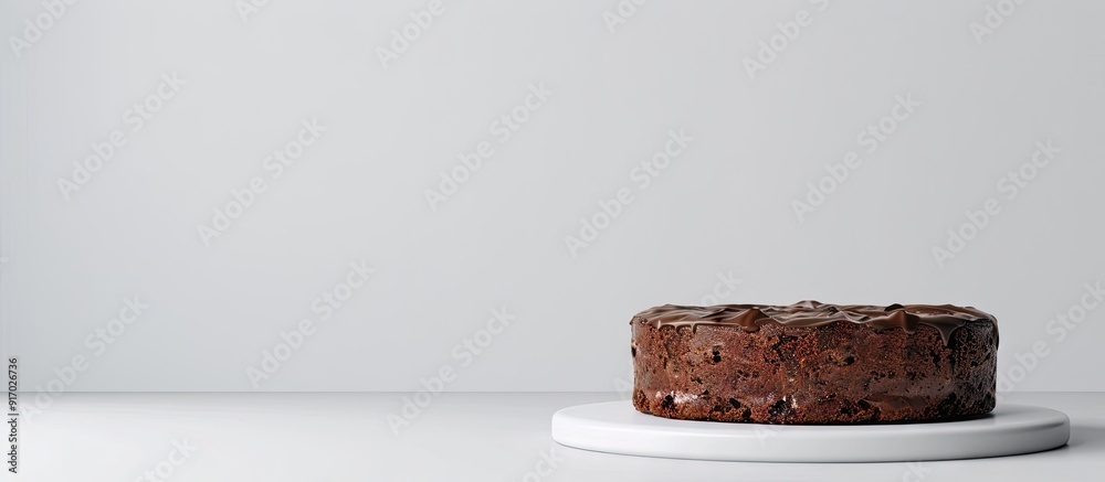 Aufkleber A chocolate cake displayed on a white backdrop with room for text or other graphics in the frame. . image with copy space