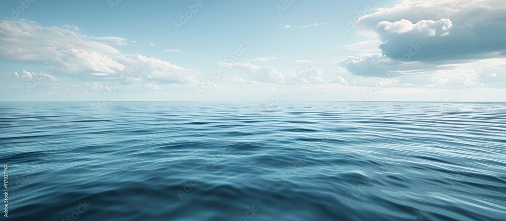 Aufkleber infinite expanse of water stretching into the horizon featuring a serene backdrop with abundant copy