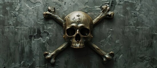 Naklejka premium Pirate symbol skull and crossbones ideal for a copy space image