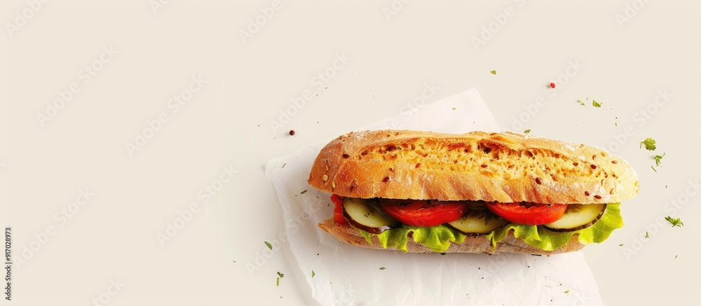 Poster Sandwich displayed on a clear white backdrop with ample copy space image