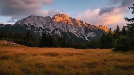 Spectacular Evening Panorama of the Alpine Landscape at Herzogstand Mountain, a Majestic Natural Vista