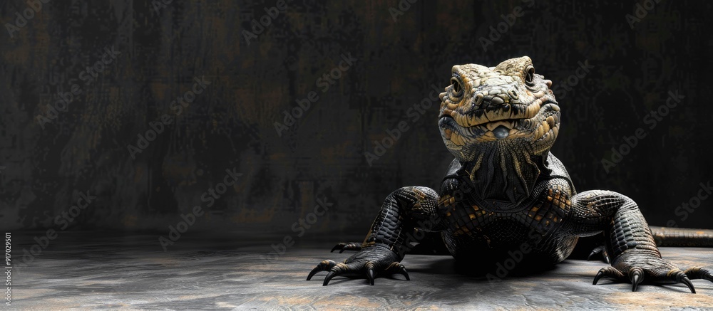 Poster Lifeless reptile with copy space image