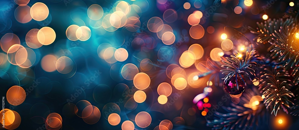 Leinwandbilder festive abstract background with blurred bokeh lights ideal for copy space image