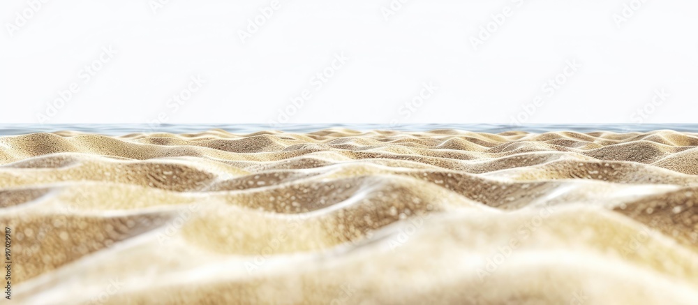 Poster A beach sand view from the front isolated on a white background with copy space image