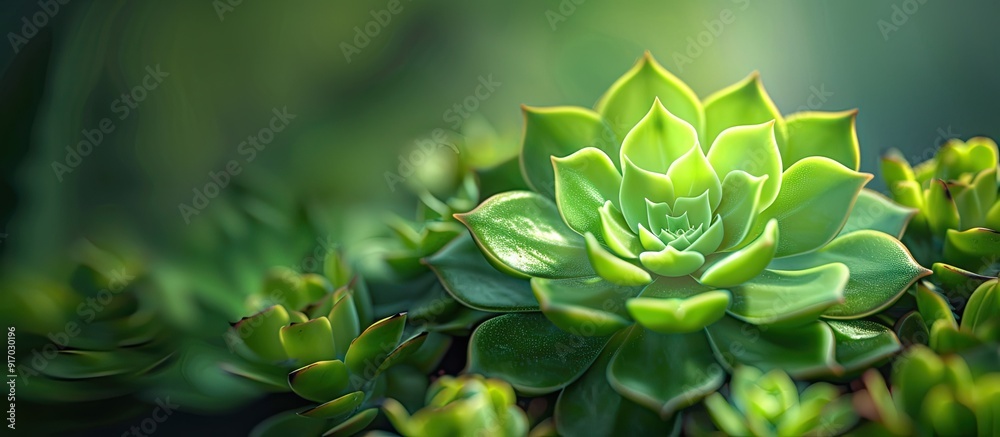 Poster canary aeonium also called green aeonium canariense displayed in a copy space image