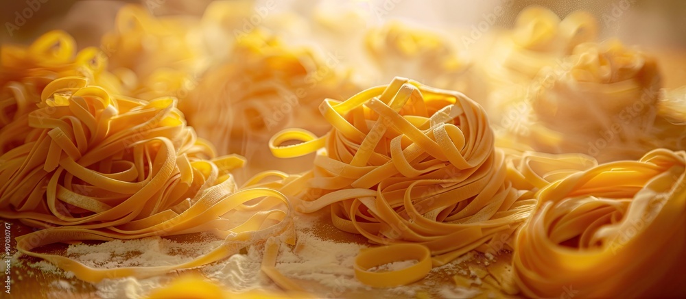 Aufkleber homemade pasta is a delightful culinary creation that tastes exquisite. . image with copy space