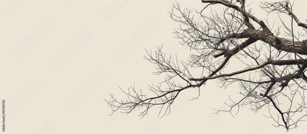Poster Background texture featuring a composition of tree branches with copy space image