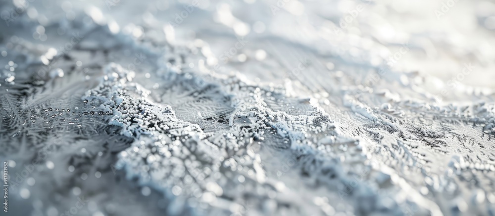 Poster Ice covered stone surface with copy space image