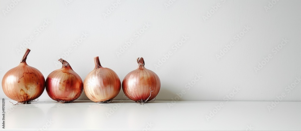 Poster onions placed alone with white background providing ample copy space image