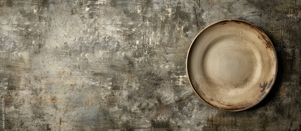 Aufkleber A rustic plate with a fresh zephyr on a neutral backdrop providing copy space image