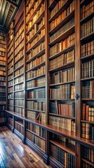 Elegant home library featuring traditional wooden bookshelves