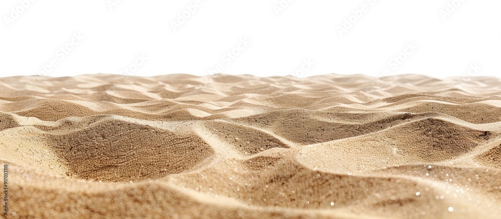 Poster Front view of beach sand on a white isolated background with copy space image