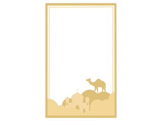 Mosque Ramadan Camel Frame Illustration