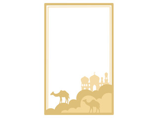 Islamic Mosque Camel Frame Background
