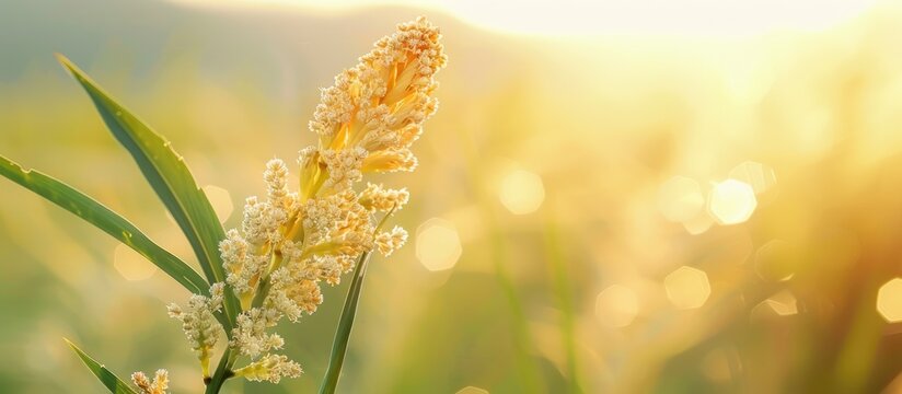 Scirpus sylvaticus is a flowering plant in the Cyperaceae family with a beautiful setting in a copy space image
