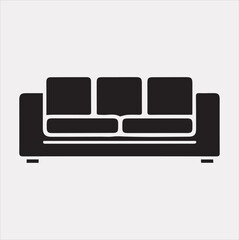 Sofa icon vector silhouette on a white background