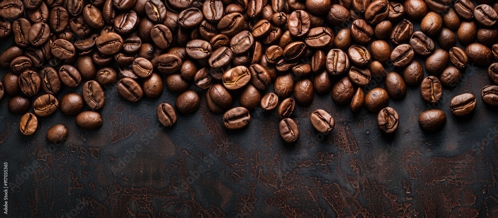 Poster copy space image with a background of coffee beans