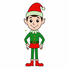 Christmas Cartoon Character Illustrations with Elves