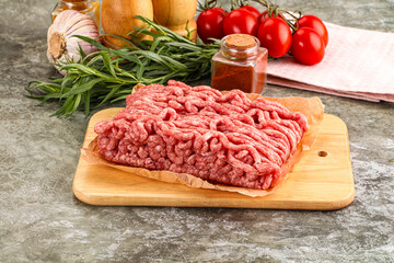Raw uncooked red minced meat