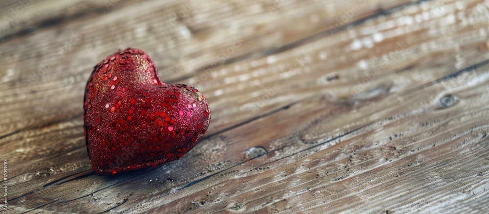 Leinwandbilder a charming red heart decoration on a textured wooden backdrop perfect for saint valentine s day gift