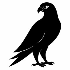 Kestrel isolated on white background, Kestrel vector illustration, bird on a branch vector art, Kestrel silhouette, bird vector icon, Kestrel on a branch line art, eps
