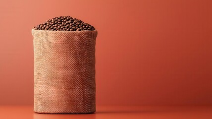 Premium coffee sack, rustic elegance, flat design illustration