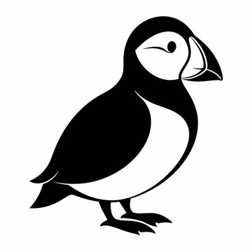 recommend clip art: Puffin isolated on white background, Puffin vector illustration, bird on a branch vector art, Puffin silhouette, bird vector icon, Puffin on a branch line art, eps
