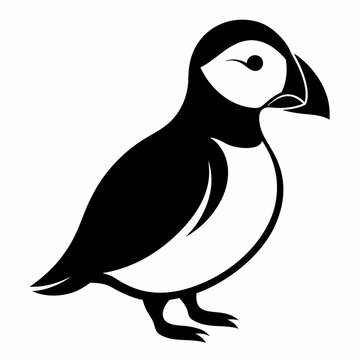 recommend clip art: Puffin isolated on white background, Puffin vector illustration, bird on a branch vector art, Puffin silhouette, bird vector icon, Puffin on a branch line art, eps