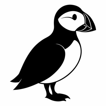 recommend clip art: Puffin isolated on white background, Puffin vector illustration, bird on a branch vector art, Puffin silhouette, bird vector icon, Puffin on a branch line art, eps