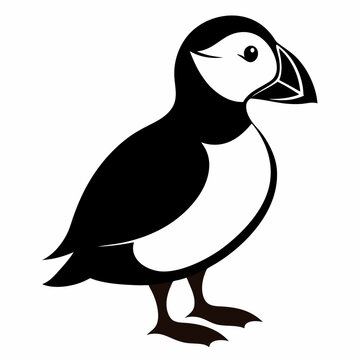 recommend clip art: Puffin isolated on white background, Puffin vector illustration, bird on a branch vector art, Puffin silhouette, bird vector icon, Puffin on a branch line art, eps