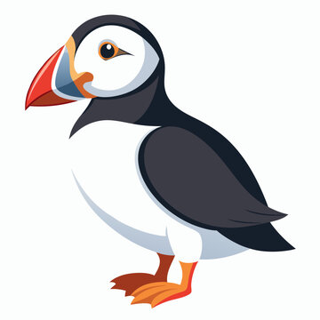 recommend clip art: Puffin isolated on white background, Puffin vector illustration, bird on a branch vector art, Puffin silhouette, bird vector icon, Puffin on a branch line art, eps