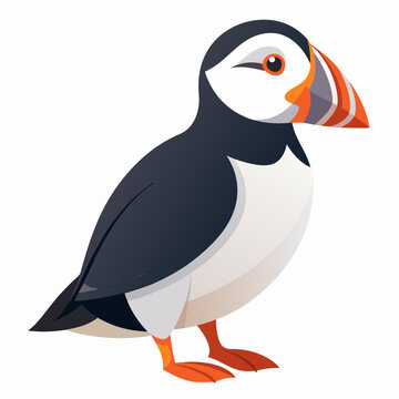 recommend clip art: Puffin isolated on white background, Puffin vector illustration, bird on a branch vector art, Puffin silhouette, bird vector icon, Puffin on a branch line art, eps