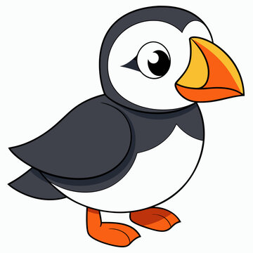 recommend clip art: Puffin isolated on white background, Puffin vector illustration, bird on a branch vector art, Puffin silhouette, bird vector icon, Puffin on a branch line art, eps