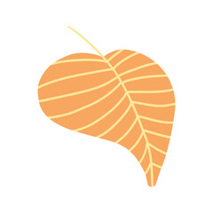 An orange fall leaf illustration with simple, bold lines. Perfect for seasonal designs, autumn-themed content, and botanical illustrations with vibrant foliage.