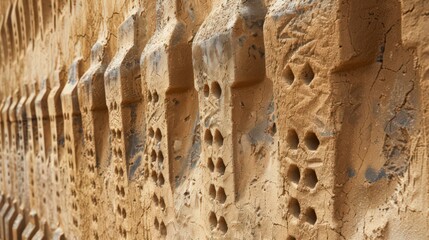 adobe bricks, capturing the texture and craftsmanship that define this historic mosque.