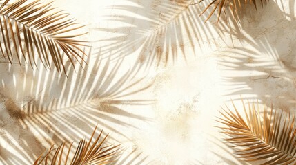 Obraz premium Abstract Tropical Palm Shadows on Light Background