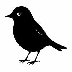 Warbler isolated on white background, Warbler vector illustration, bird on a branch vector art, Warbler silhouette, bird vector icon, Warbler on a branch line art, eps
