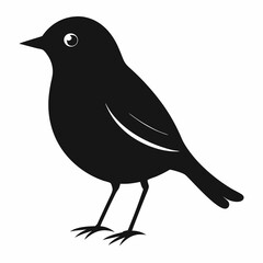 Warbler isolated on white background, Warbler vector illustration, bird on a branch vector art, Warbler silhouette, bird vector icon, Warbler on a branch line art, eps