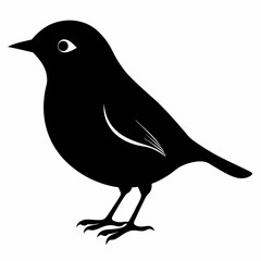 Warbler isolated on white background, Warbler vector illustration, bird on a branch vector art, Warbler silhouette, bird vector icon, Warbler on a branch line art, eps