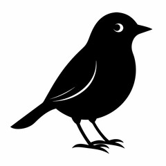 Warbler isolated on white background, Warbler vector illustration, bird on a branch vector art, Warbler silhouette, bird vector icon, Warbler on a branch line art, eps