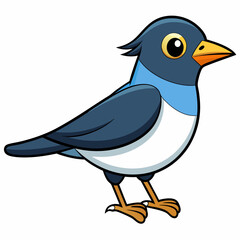 Warbler isolated on white background, Warbler vector illustration, bird on a branch vector art, Warbler silhouette, bird vector icon, Warbler on a branch line art, eps