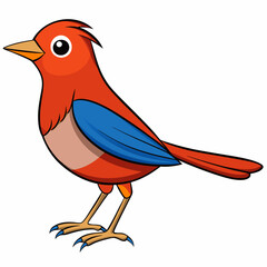 Warbler isolated on white background, Warbler vector illustration, bird on a branch vector art, Warbler silhouette, bird vector icon, Warbler on a branch line art, eps